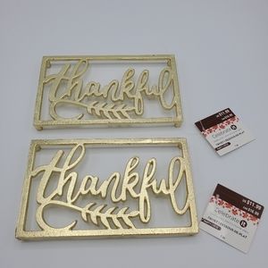 Thanksgiving "Thankful" Trivet - Set of 2